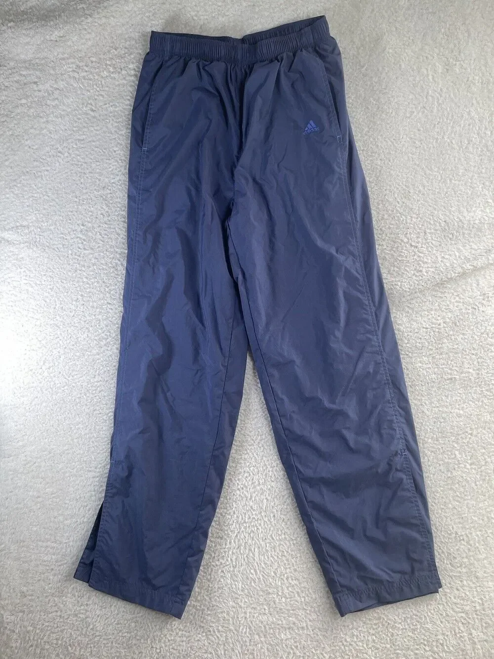 Vintage Adidas Windbreaker Track Pants Mens Medium Lined Drawstring Y2K Blue